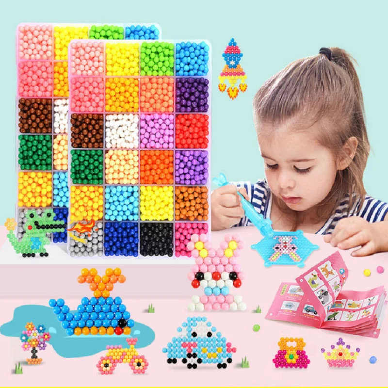 

Magic Water Sticky Beads Toys DIY Aquabeads Handmade Bead Toy Educational Puzzle Children Hama Aqua Bead For Girls Boys Gift