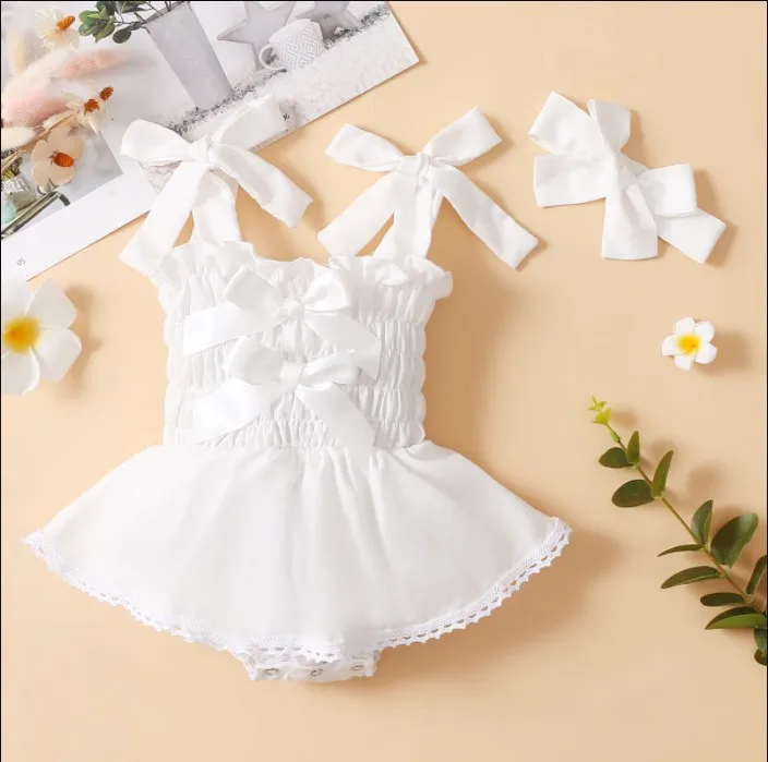 Комплект одежды из двух предметов для маленьких девочек однотонный комбинезон