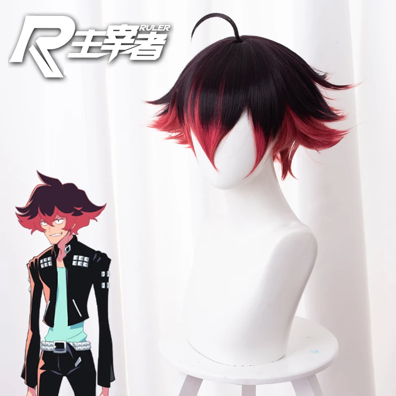 

Movie PROMARE Kahlo Gueira Dark Brown fade dark red kick-back cosplay WIG Cosplay hairwear Wig+Wig Cap