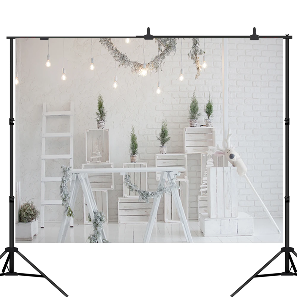 Фотофон Lyavshi с надписью &quotMerry Christmas&quot рождественская елка венок кирпичная стена