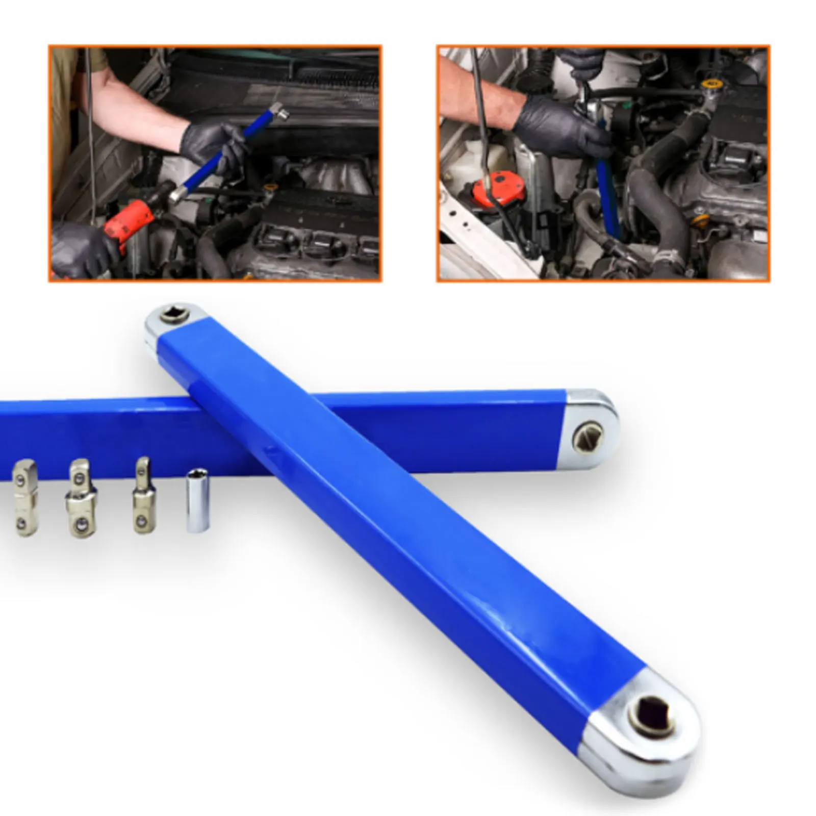 

Ratchet Extension Wrench, Multi Function High-carbon Steel Extender Adaptor 1/4" 3/8" 1/2" Hand Torque Gear Socket Nut Tools Set