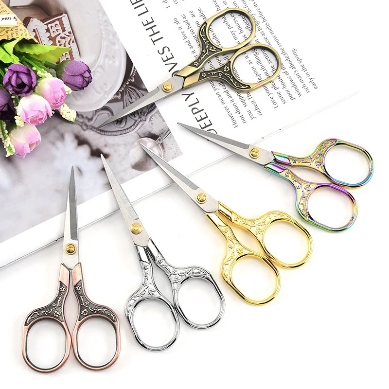 

Stainless Steel Scissors Sewing Embroidery Scissors Tailor Scissors Thread End Scissors Hand Paper-cutting Art Scissors