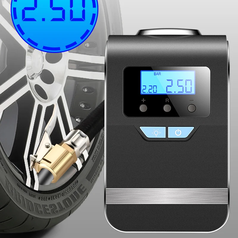 Precio EAFC-Inflador De Neumáticos Digital Para Coche, Bomba De Aire Inflable Portátil, 12V, Luz Para Compresor De Aire, Eléctrico, 4 En 1