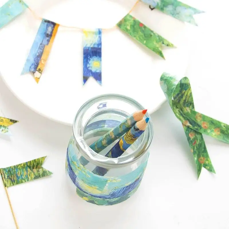 

1 Pc 15mm*7m Art Painting Washi Tape DIY Paper Masking Tape Decorative Adhesive Tapes Scrapbooking Stickers
