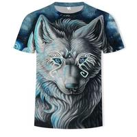 new summer animal pattern fox mens t shirt comfortable and breathable short sleeved mens and womens plus size t shirt