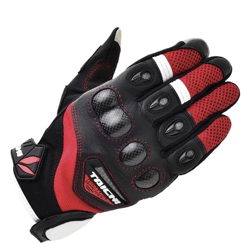 Дышащие мотоциклетные перчатки с сенсорным экраном Luva Motoqueiro Guantes Защитное снаряжение инструмент короткие нескользящие перчатки для мотокросса - Цвет: Black White Red