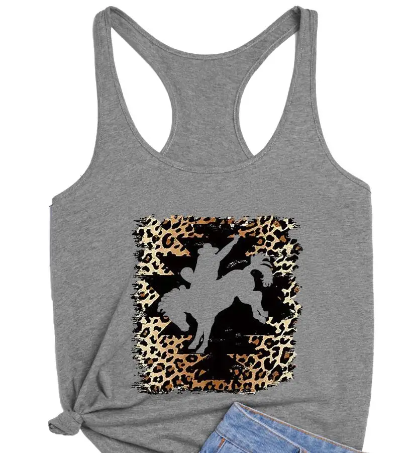 Повседневный жилет с леопардовым принтом в Западном ковбойском стиле женские