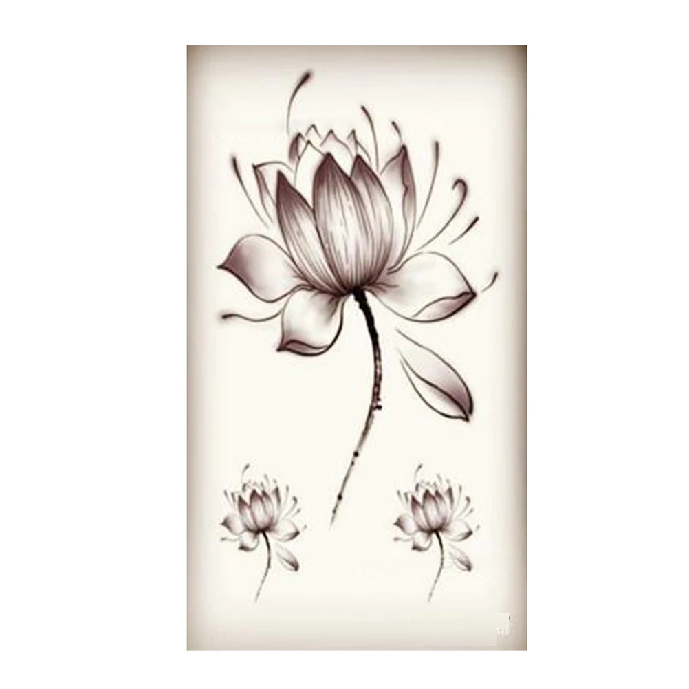 

Elegant Lotus Flower Waterproof Temporary Tattoo Stickers Body Art 10*6cm