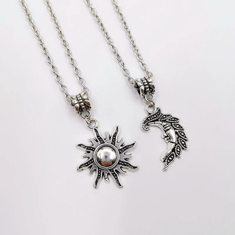 Новые Серебряные Солнцезащитные и лунные ожерелья цепочка пара небесных лучших