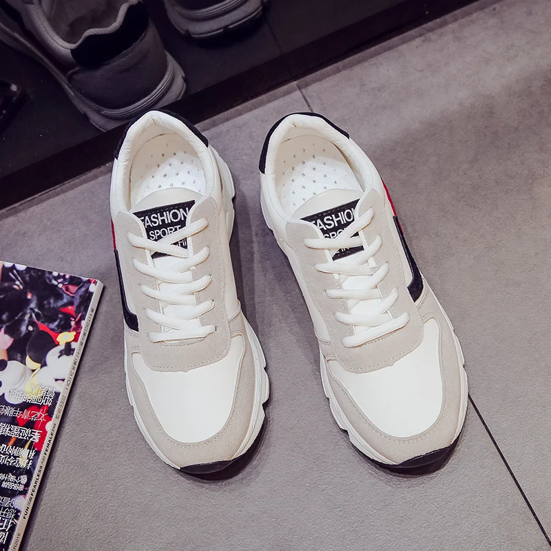 

Sports shoes female ulzzang running shoes Harajuku student leather 2021 new spring and autumn casual shoes Korean version