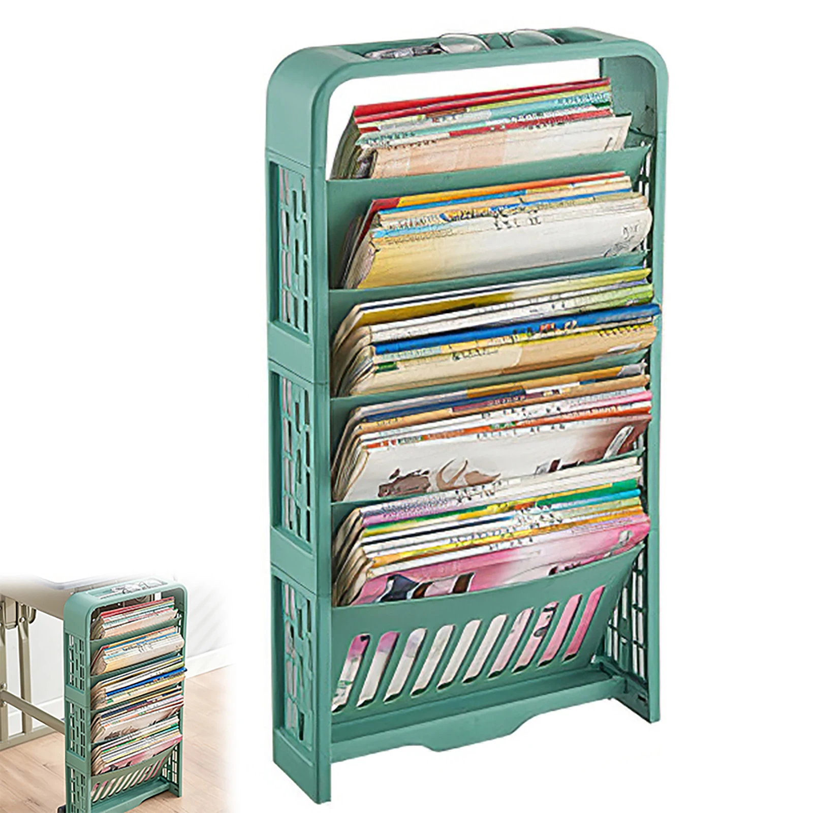 

Book Shelf DIY Creative Bookcase Book Student Shelves Modern Floored Bookshelf Storage Bin Books Display Shelving Unit Organizer
