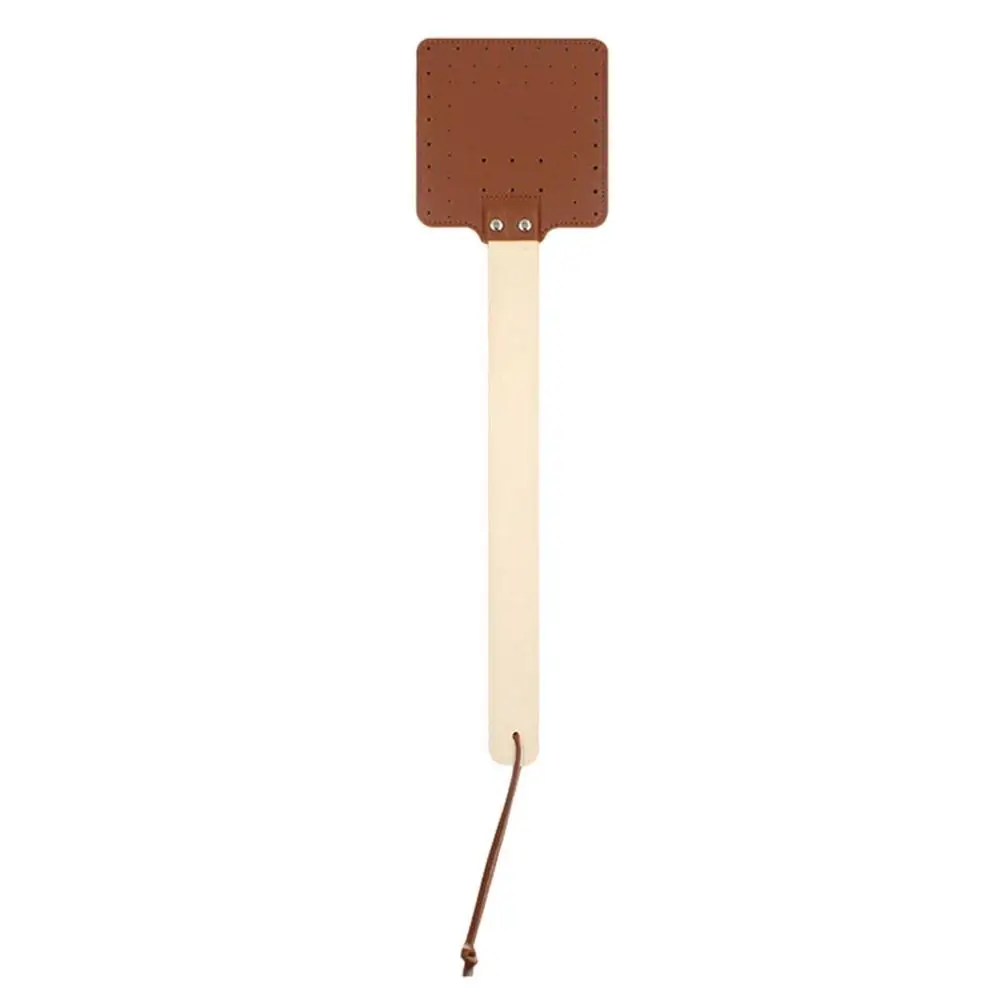 

Wooden Handle Leather Flyswatter Mosquito Bug Flies Trap Swatter Destroaser Hanging Household Pest Control Tools Garden Supplies