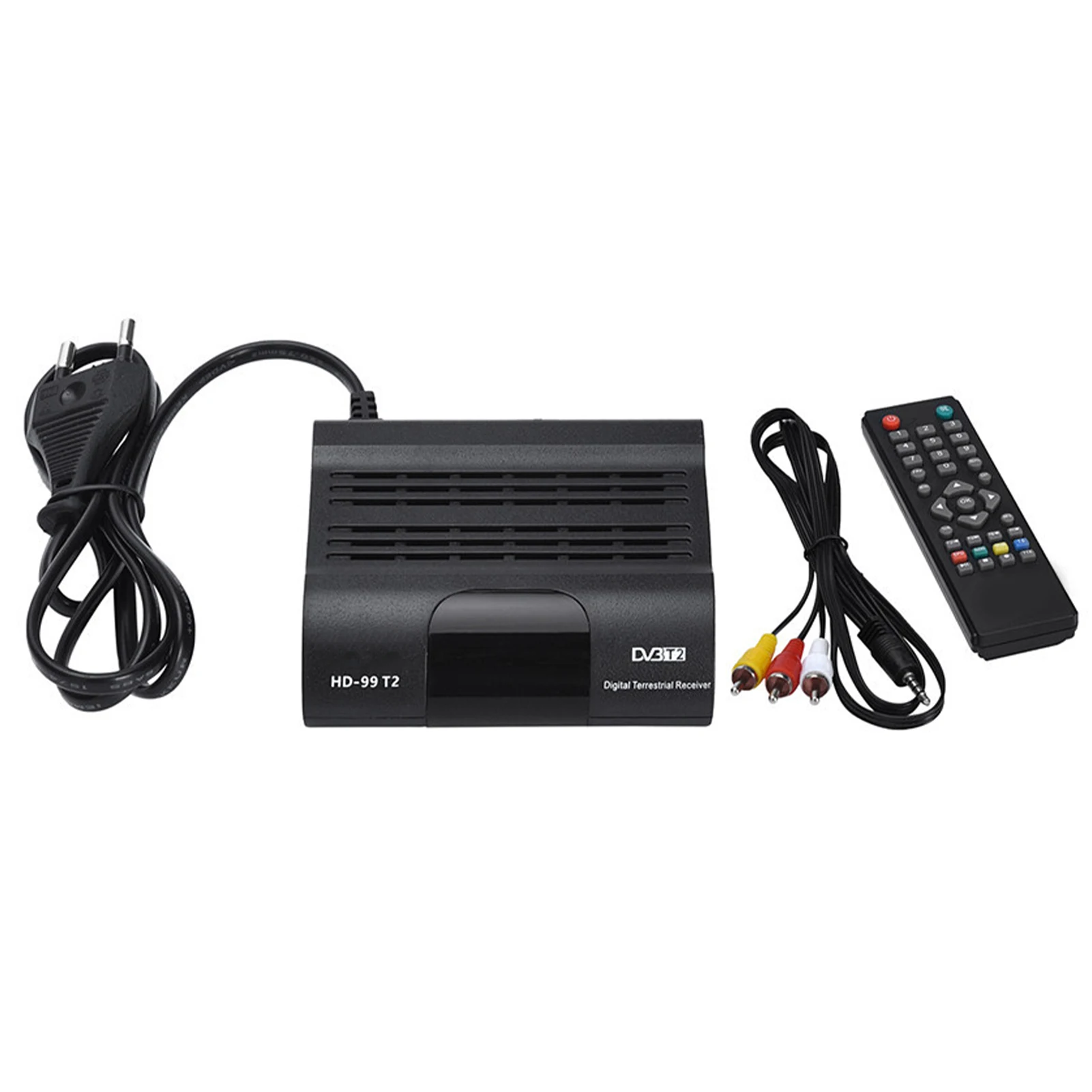 

DVB-T2 Black Set Top Box Home Digital Decoder Receiver HD 1080P With Remote Controller TV Easy Use Accessories Smart H.265 USB