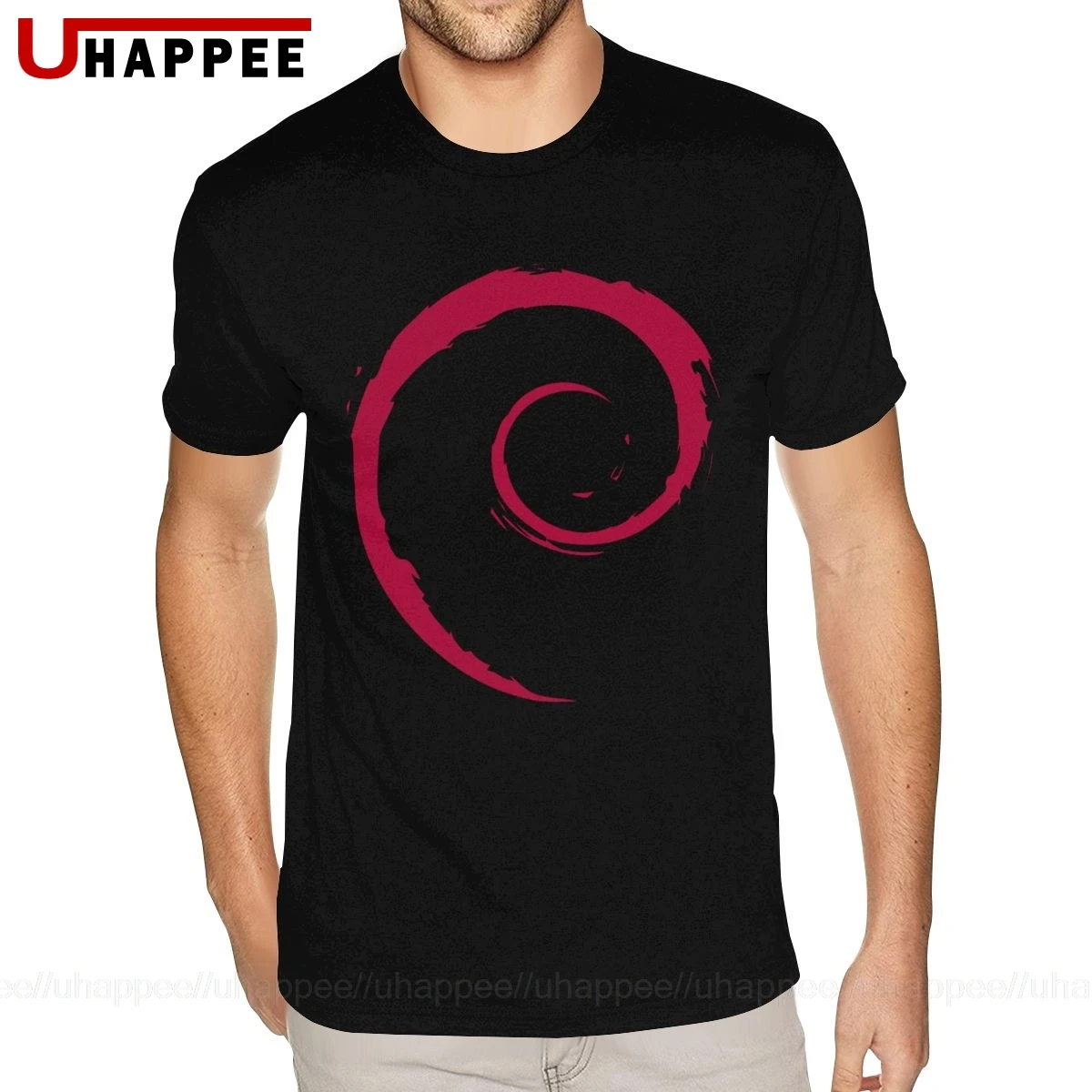 Индивидуальная Футболка с принтом Debian дешевые мужские футболки коротким рукавом