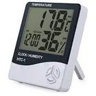 Домашний Термометр-Гигрометр с большим экраном, высокоточный внутренний электронный термометр с будильником