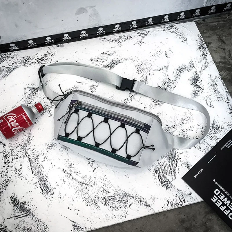 Брендовая мужская поясная сумка повседневные Светоотражающие поясные сумки