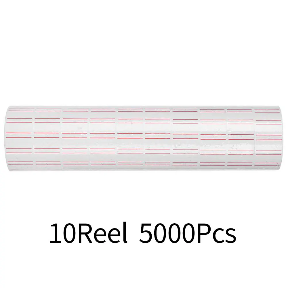 

10 Reel 5000PCS Adhesive Price Labels Paper Tag Price Label Sticker Single Row For Price Gun Labeller Suitable Grocery 21mmX12mm