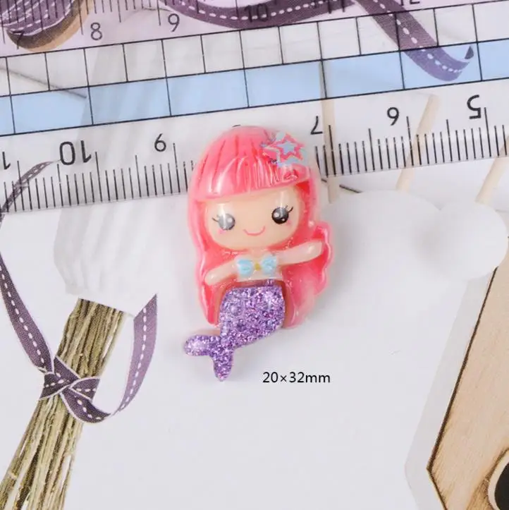 10 шт. Kawaii милый мультфильм DIY смолы патч Русалка фигурка ремесла ящик для хранения волос Аксессуары детские миниатюры - Цвет: 2