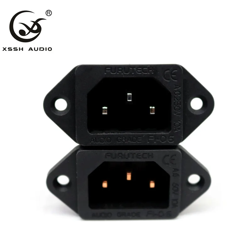 

XSSH 4pcs FI-06 Hi-end DIY HIFI Red Pure copper plating Rhodium US plug IEC inlet Power Socket AC 250V 10A