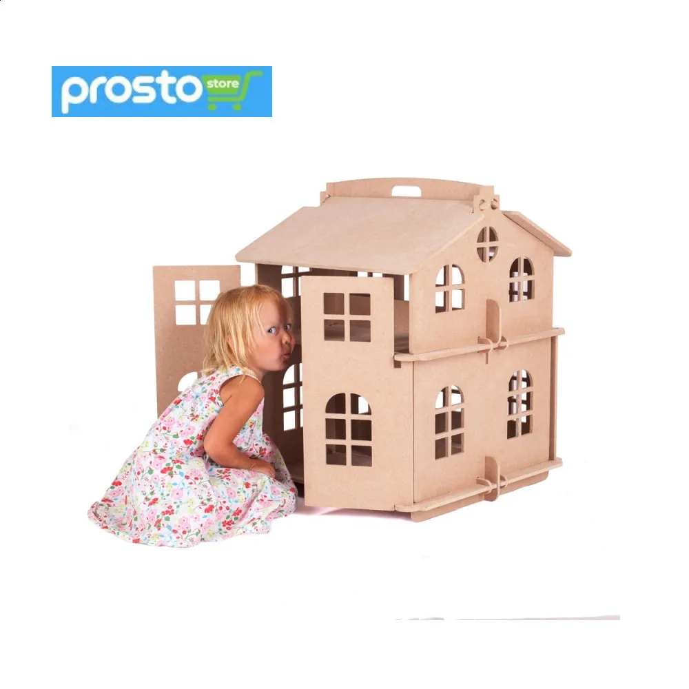 Кукольный домик для самостоятельного раскрашивания с дверцами|Кукольные дома| |