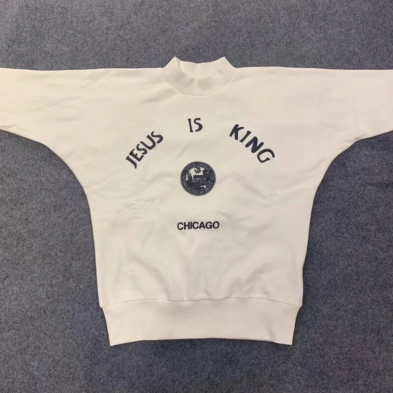 Толстовки с круглым вырезом для мужчин и женщин Kanye Вест Иисус Кинг Чикаго |