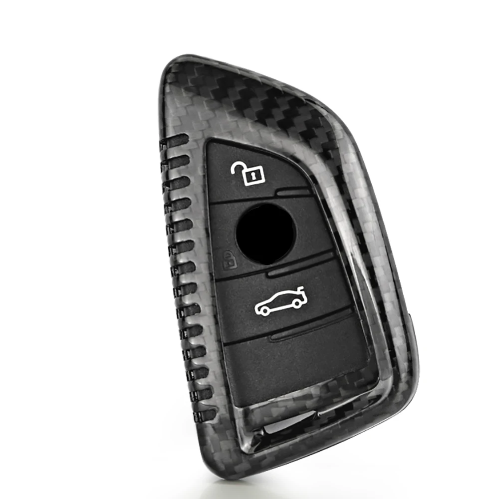 

Автомобильный брелок для ключей из натурального углеродного волокна, защитный чехол, модифицированный чехол для BMW X5 X6 E70 E71 F15 F16, автомобиль...