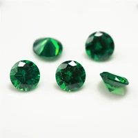 hot selling 50pcs 4 10mm aaaaa l green color round cut cz stone synthetic cubic zirconia loose stone