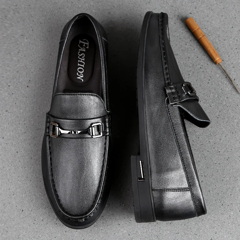 2019 лоферы кожаные туфли мужская повседневная Летняя модная обувь официальная