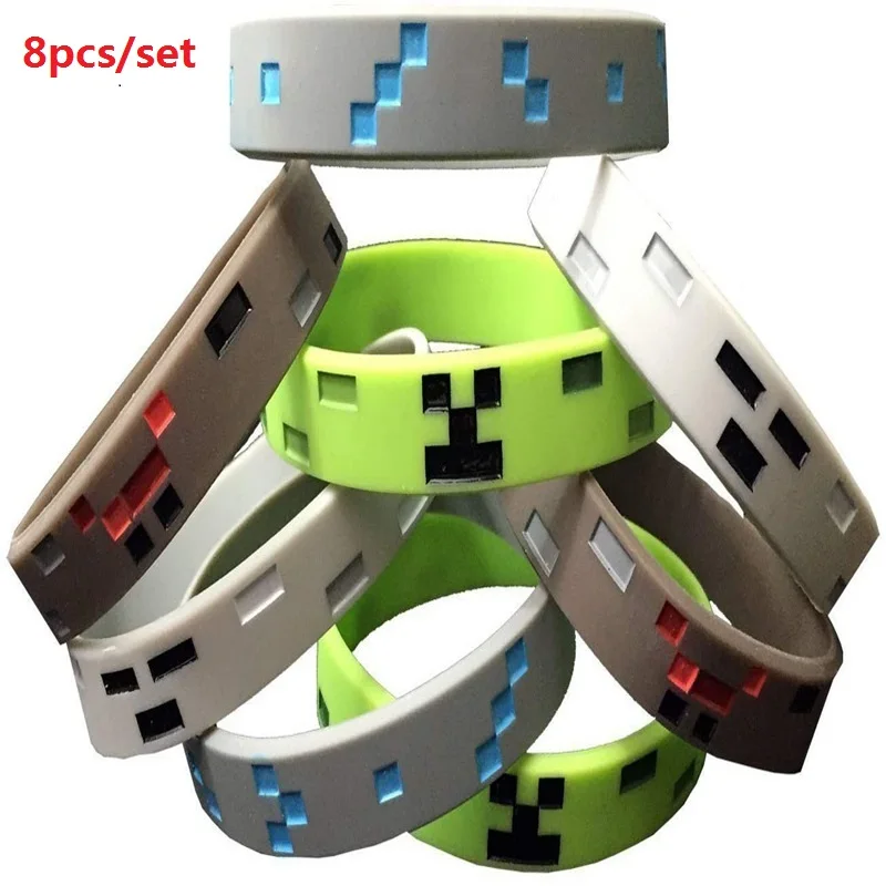 8 шт./компл. Стив майнкрафт игровой тематический декоративный браслет creeper Pixel