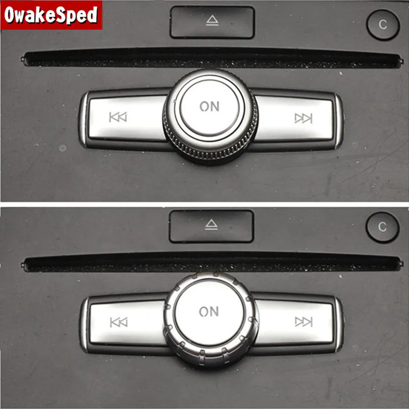 

Car Styling Center Console Multimedia Knob Switch Button Frame Sequins For Mercedes Benz C E Class W204 W212 GLK X204