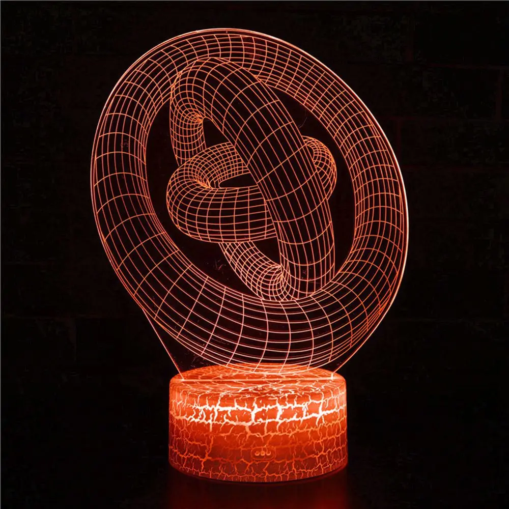 

Abstract Circle Spiral Bulbing LED 3D Light Hologram Illusions 16 Colors Change Decor Lamp Best Night Light Gift For Home Deco