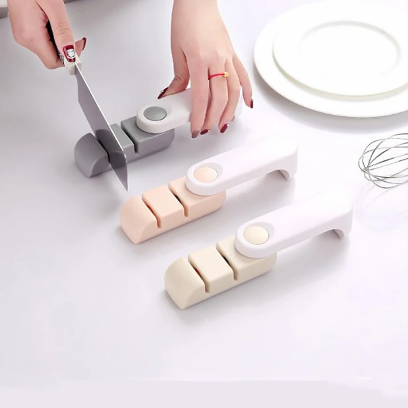 

Профессиональная точилка для ножей, семейная Двухступенчатая портативная точилка, точильный камень, трехцветный выбор