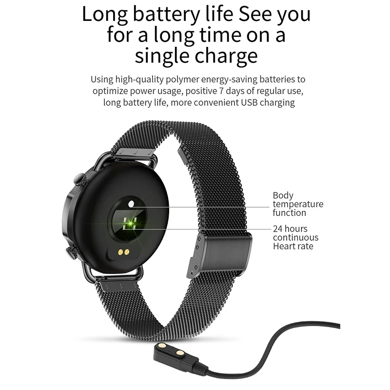 

V25 Smart Watch Women Body Temperature Smart Bracelet IP67 Waterproof Blood Pressure VS GW33 V23 Smartwatch Android IOS Phone