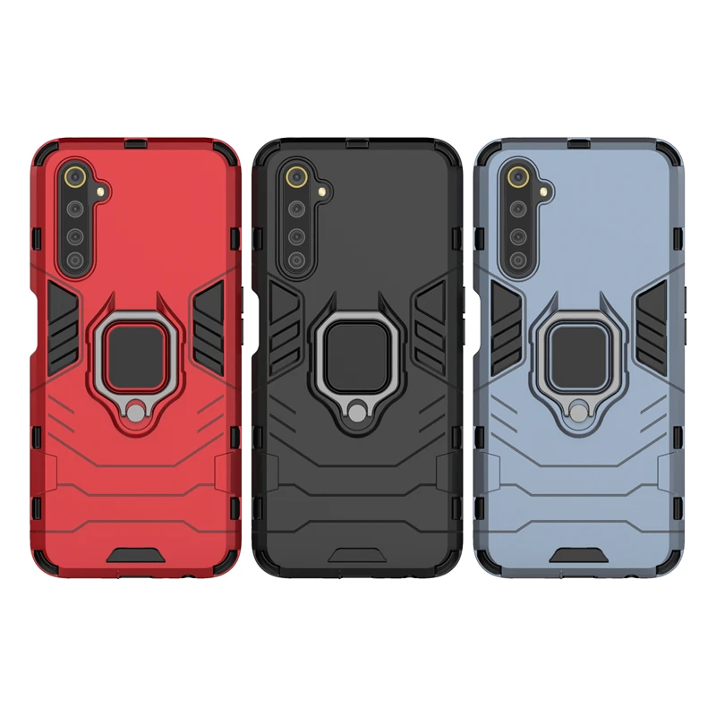 holder case for oppo realme 6 pro capas hard bumper shockproof ring stand phone cover for realme 6 pro case realme 6 pro fundas free global shipping