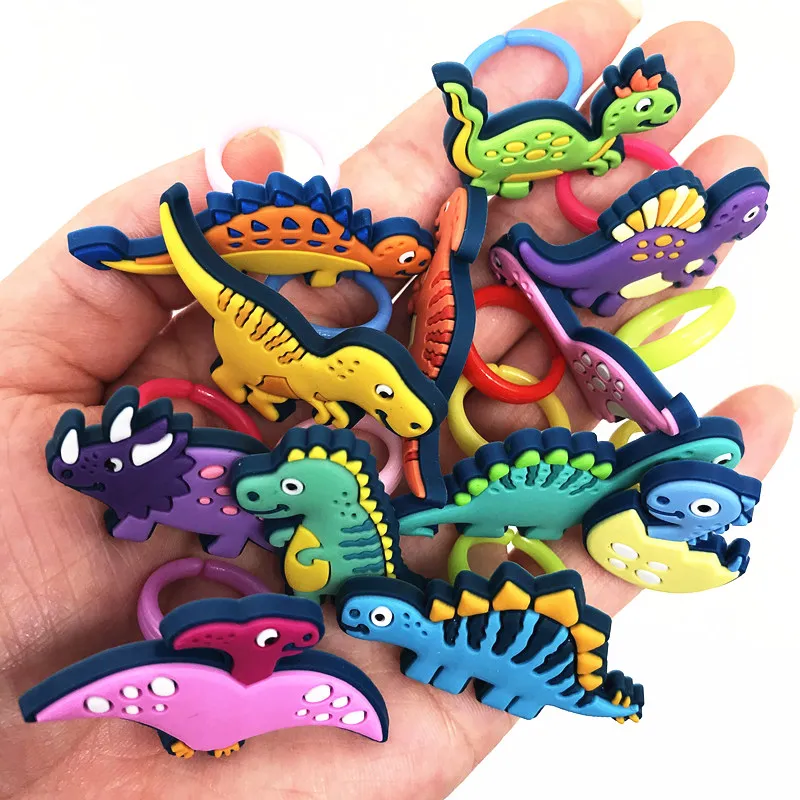 Мультфильм животное значок красочный динозавр в форме пальцев детей порошок