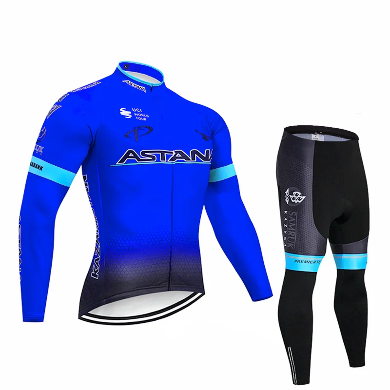 Команда Астаны, велосипедная куртка 9D, набор велосипедных штанов, Ropa Ciclismo, Мужская зимняя теплая флисовая профессиональная одежда, трикотаж для велосипедистов, одежда для Майо - Цвет: Pic Color