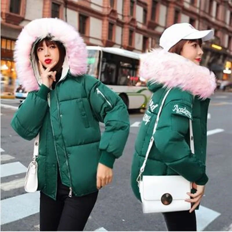 Зимняя женская куртка 2019 модный Теплый Женский пуховик с меховым воротником и