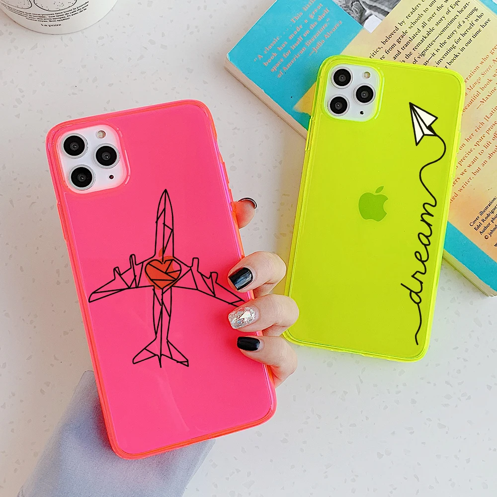 Флуоресцентный чехол для iPhone 11 Pro Max XR X XS 7 8 Plus|Бамперы| |