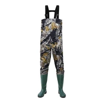 thicken waterproof whole body fishing wear resisting waders pants with boots camouflage men women wading trousers