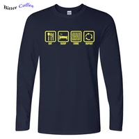 autumn hot sale clothing eat sleep code repeat gift for programmer hacker t shirt men cotton long sleeve t shirt top eu size