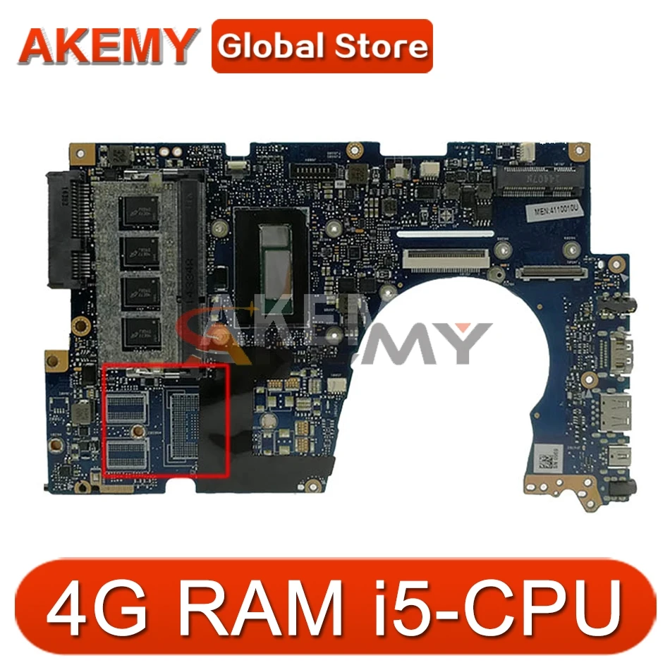 

Akemy UX303LAB For ASUS Zenbook UX303LN UX303LA UX303LNB UX303L UX303LB Laptop Motherboard MainBoard I5-CPU 4G 90NB04Y0-R06000