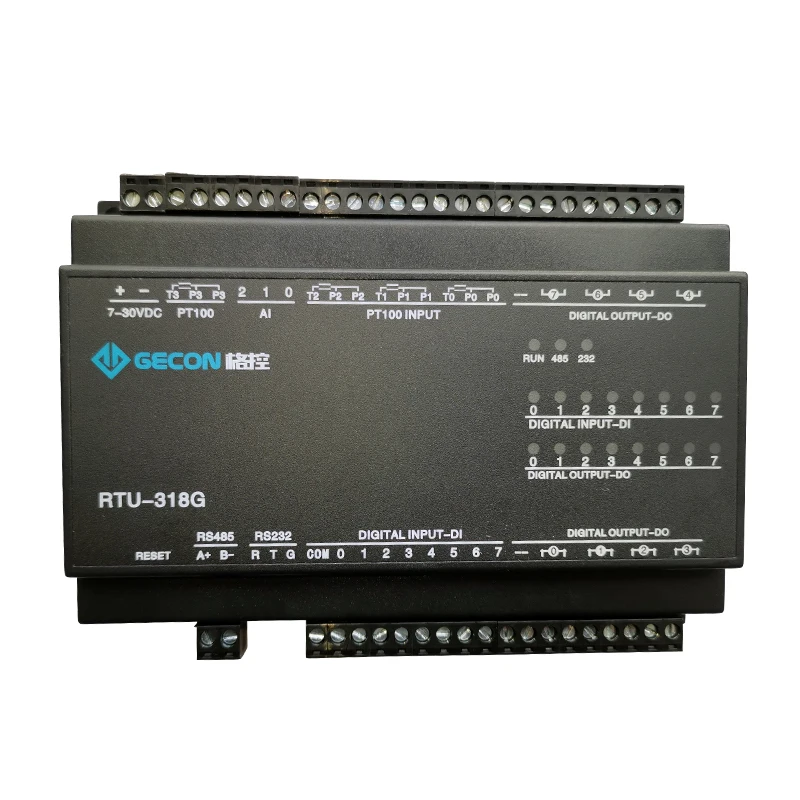 4PT100 температура 3AI аналоговый вход 8DI цифровой вход 8DO выход Modbus протокол IO модуль