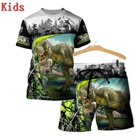 love dinosaur 3d printed t shirts and shorts kids funny childrens suit boy girl summer short sleeve suit kids apparel 04