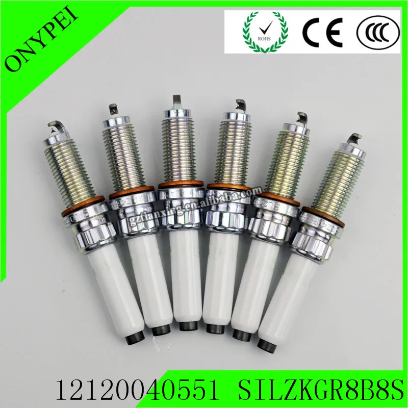 6 шт./лот 12120040551 SILZKGR8B8S иридиевая Свеча зажигания для BMW 230i 320i 330i 340i 530i 12120041666|Свечи и