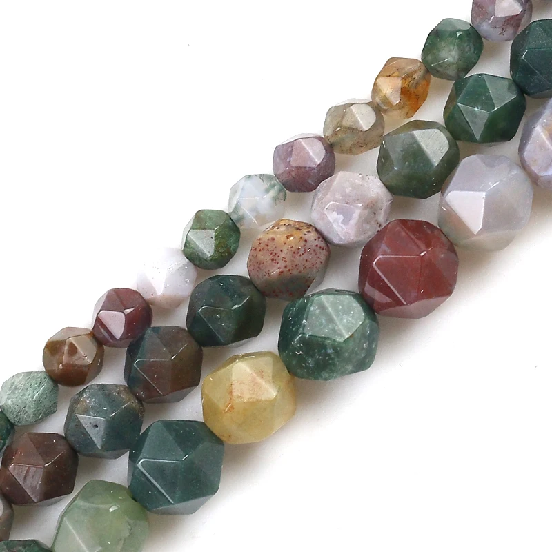 Натуральные индийские Агаты Разделение поверхности граненных каменные бусины