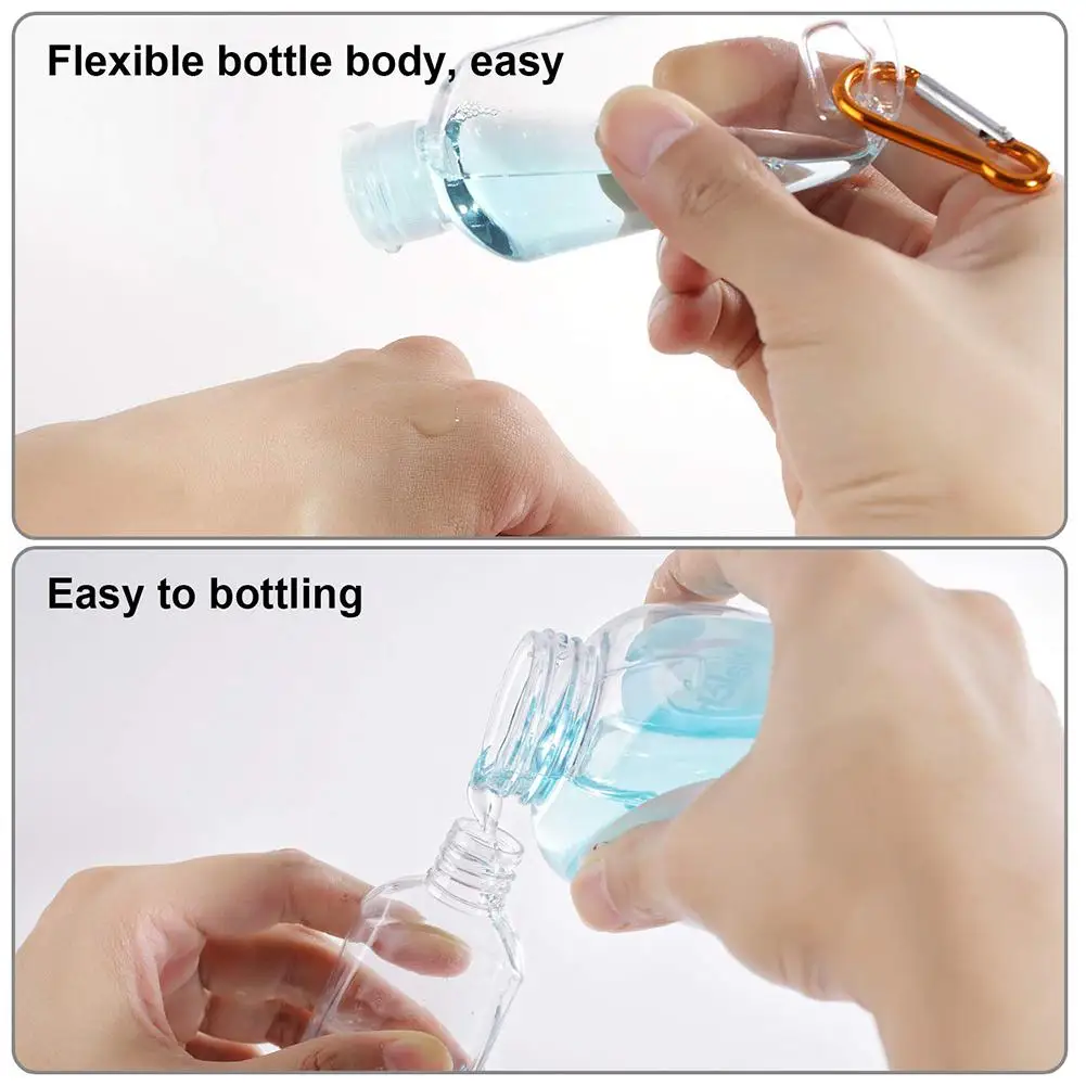 

Travel Keychain Bottles Set Leakproof Empty Squeeze Bottles With Flip Cap Portable Refillable Containers For Shampoo 10pcs