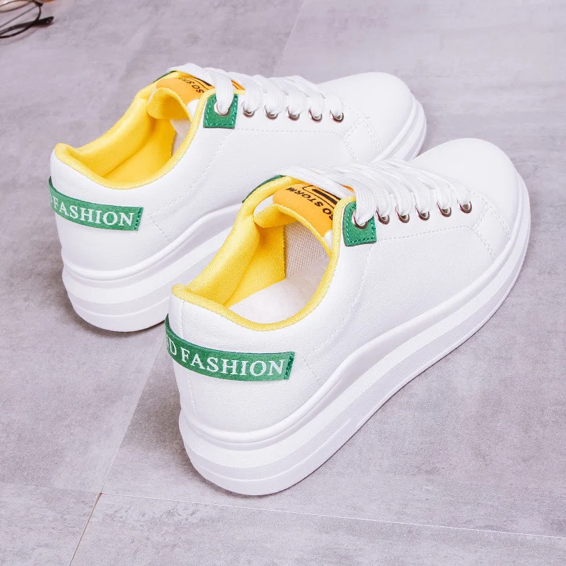 

Board Shoes Women 2021 New Women's Sports Shoes Autumn Korean Low-top Lace-up Casual Shoes Women's Students White Shoes Women