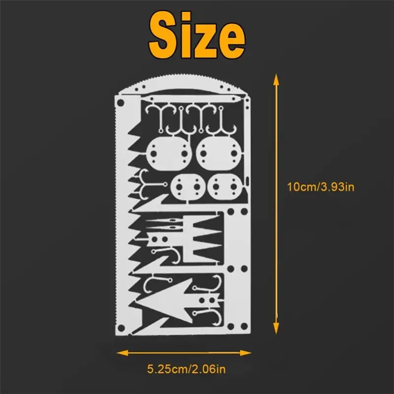 

22 In 1 Fishing Gear Hook Card Outdoor EDC Outdoor Camping Multifunctional Survival Tools Equipment Emergency Supplies Multitool