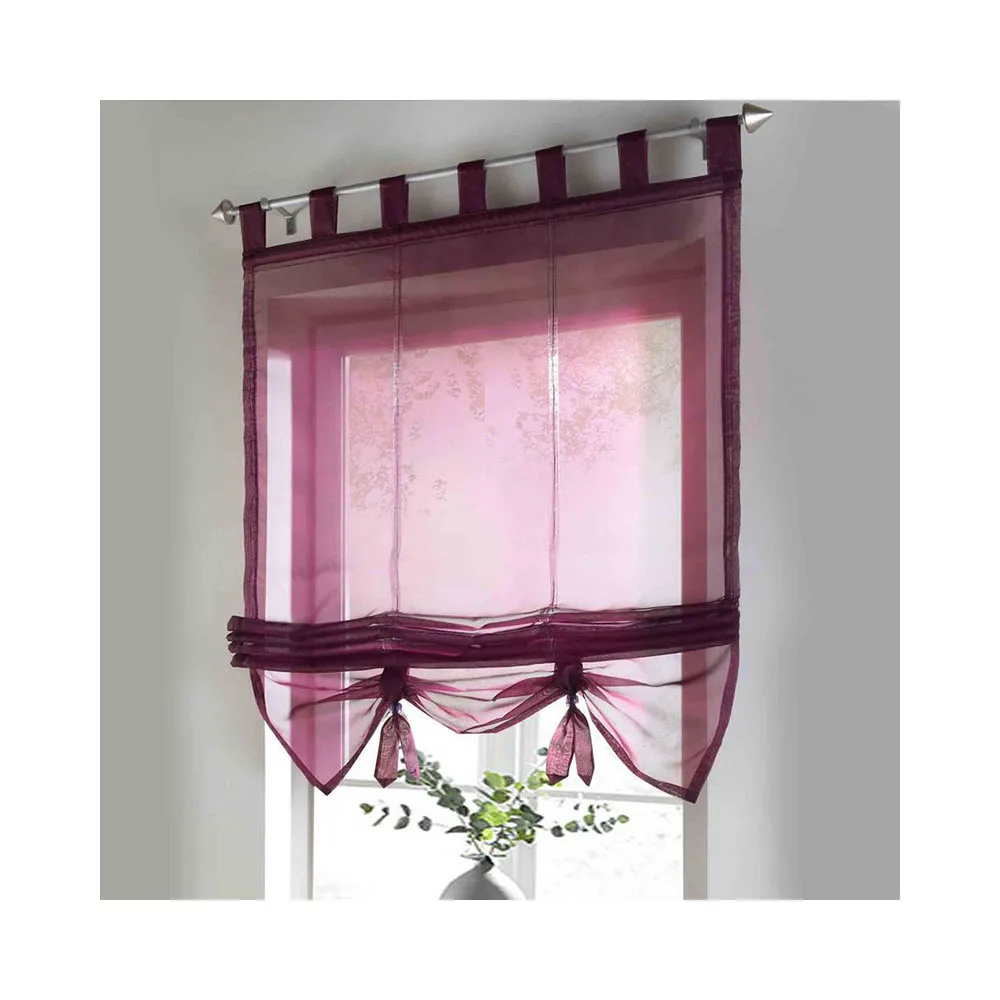 Modern Roman Window Tulle Curtains Solid Color Voile Curtain for Living Room Home Decoration | Дом и сад
