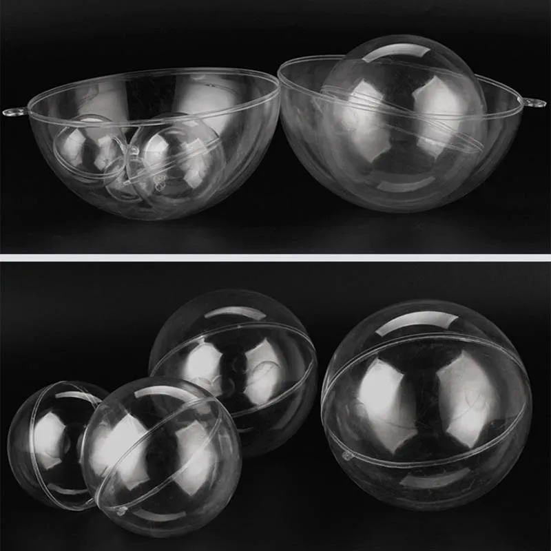 

10pcs Transparent Balls Sphere Baubles DIY Ornament Hanging For Christmas Tree Party GRSA889